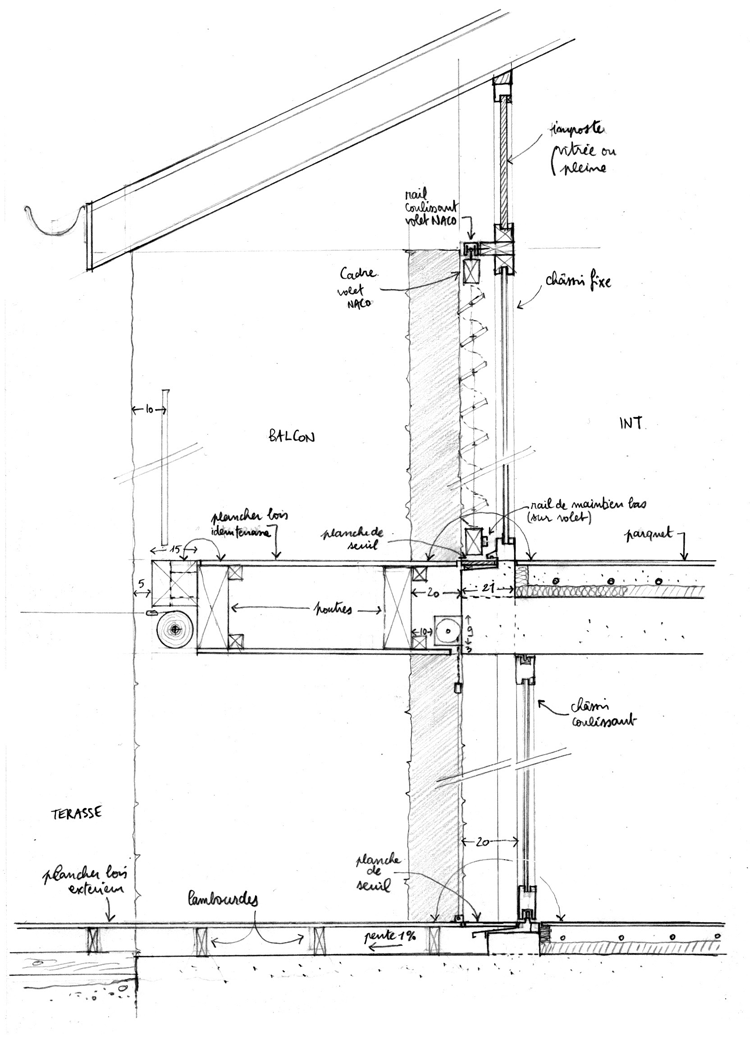 maison vinezac cheminée béton